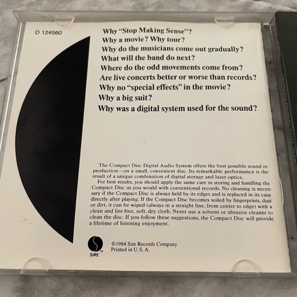 Talking Heads - Stop Making Sense CD - Picture 2 of 6